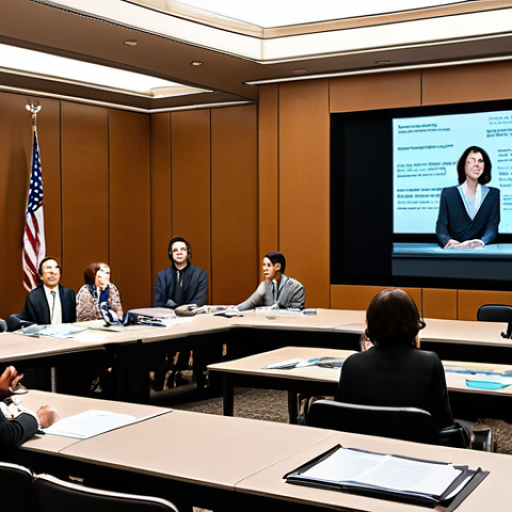 **

Crowded mixed event, both in-person and online, with screens displaying a live stream. Focus on the potential for legal issues symbolized by tangled legal documents faintly visible in the background. Emphasis on the contrast between the excitement of the event and the underlying legal risks.

**