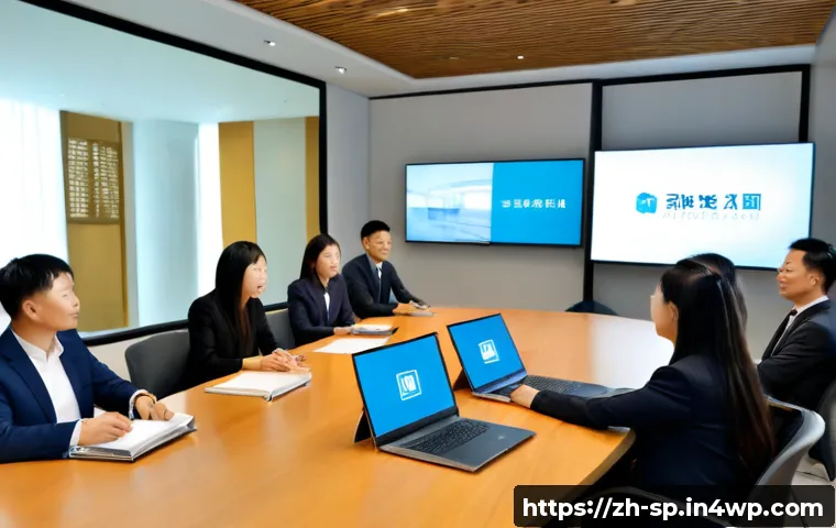하이브리드 이벤트의 비즈니스적 가치 이해하기 - Photorealistic modern business meeting showing the value of a hybrid event, diverse professionals se...